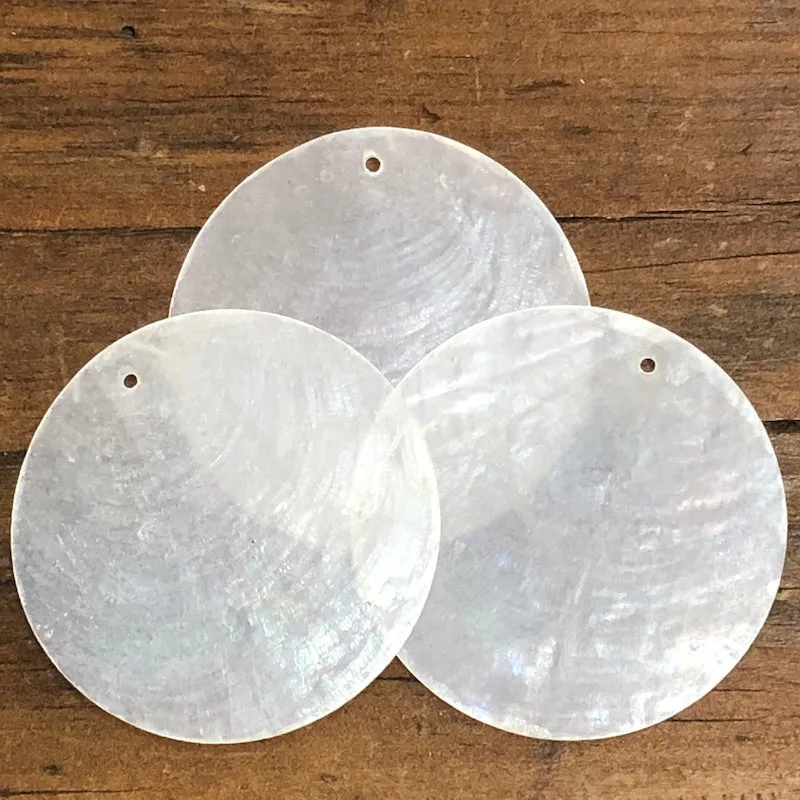 1-Hole 5cm Capiz Shells (50) - White