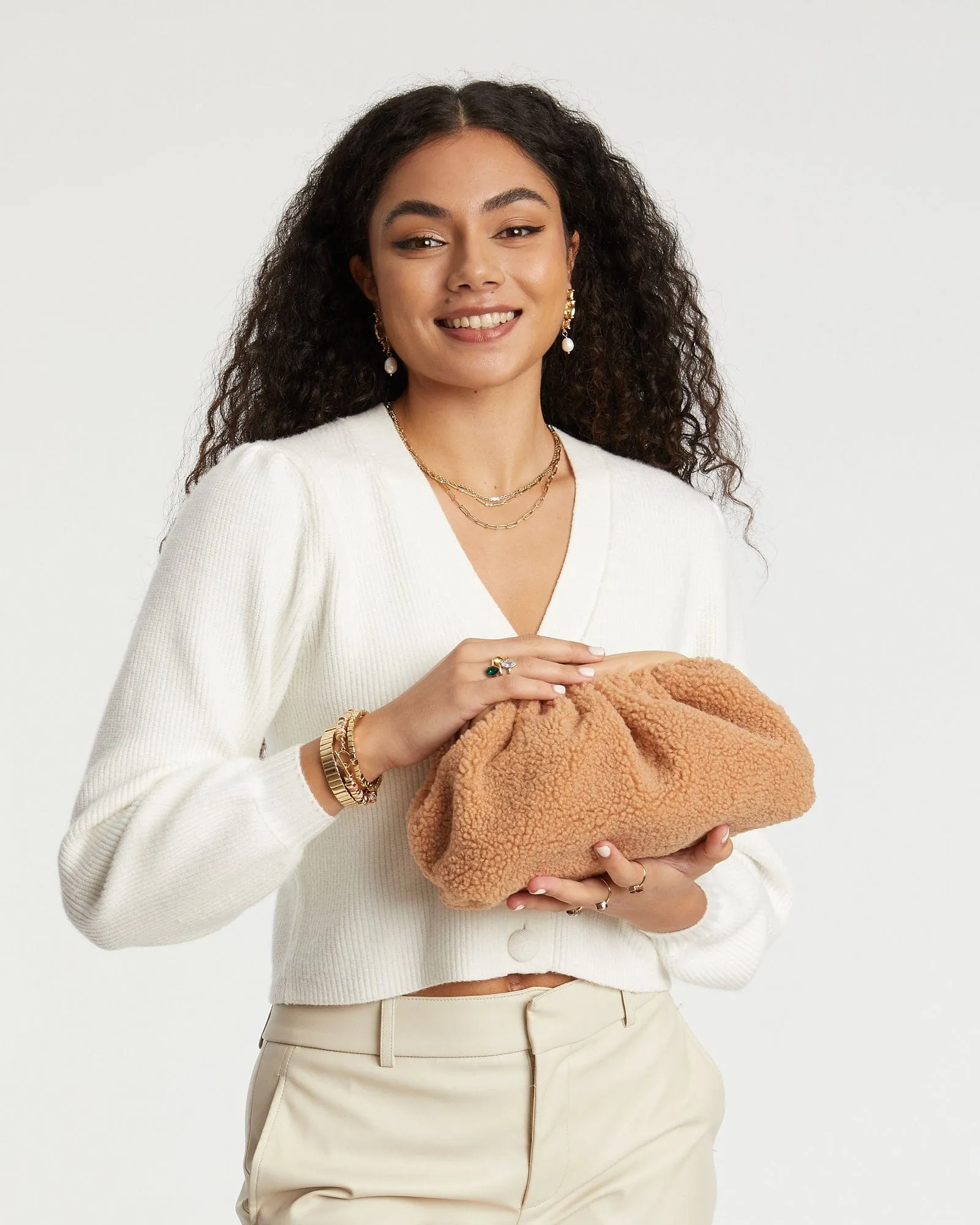 Caramel Vicci Clutch Bag