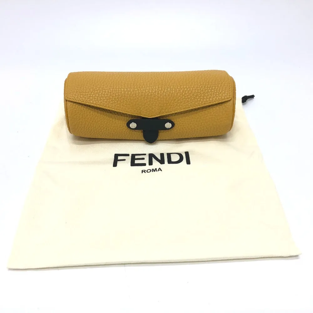 FENDI Accessory pouch 7AS073 leather yellow Watch case Watch case Women Used