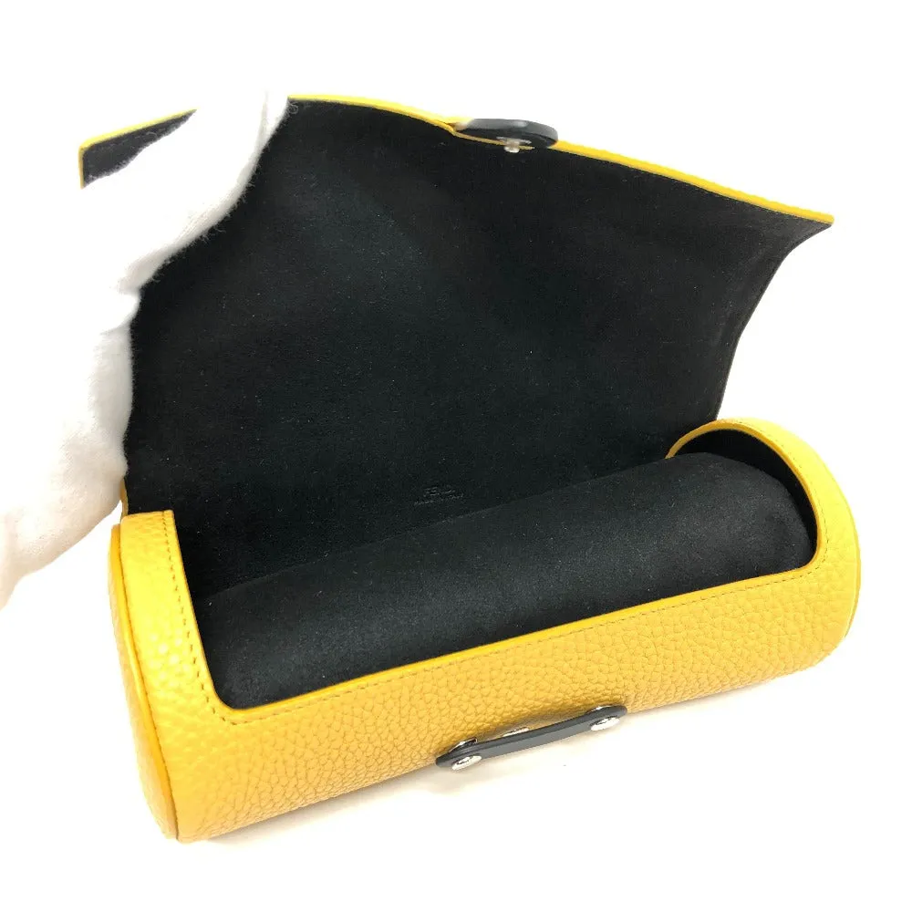 FENDI Accessory pouch 7AS073 leather yellow Watch case Watch case Women Used