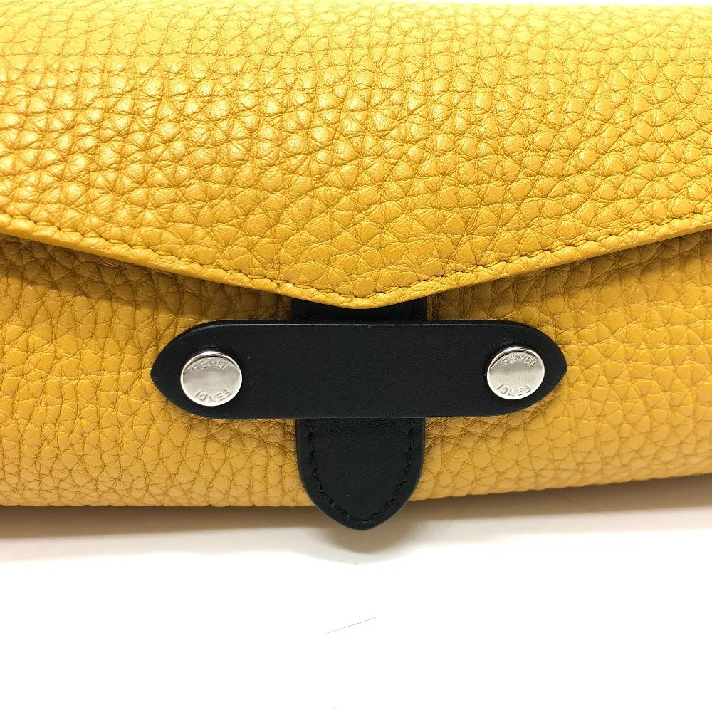FENDI Accessory pouch 7AS073 leather yellow Watch case Watch case Women Used
