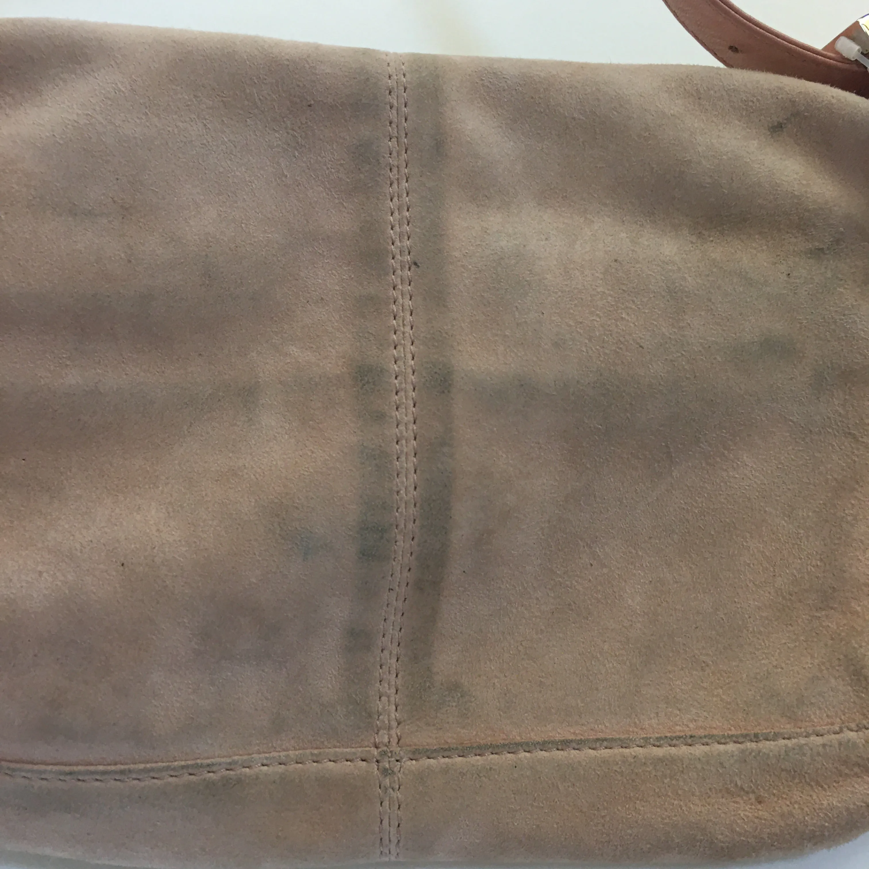 FENDI Baguette Shoulder Bag in Pink Suede