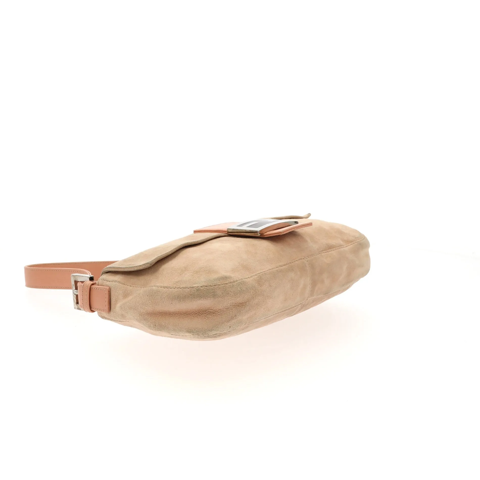 FENDI Baguette Shoulder Bag in Pink Suede
