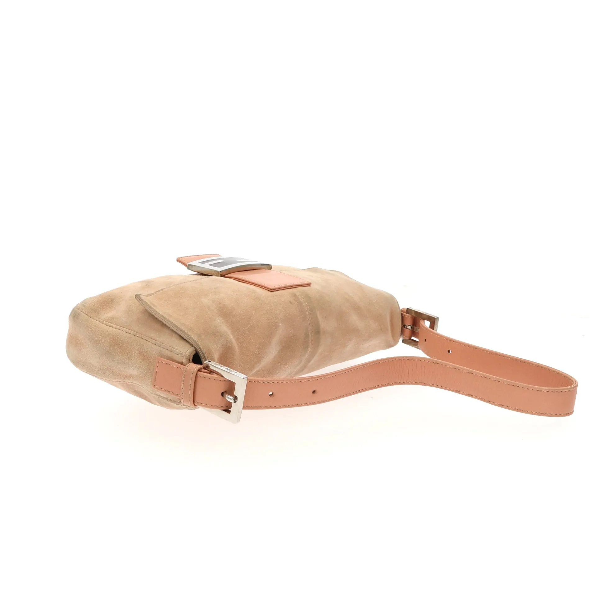 FENDI Baguette Shoulder Bag in Pink Suede