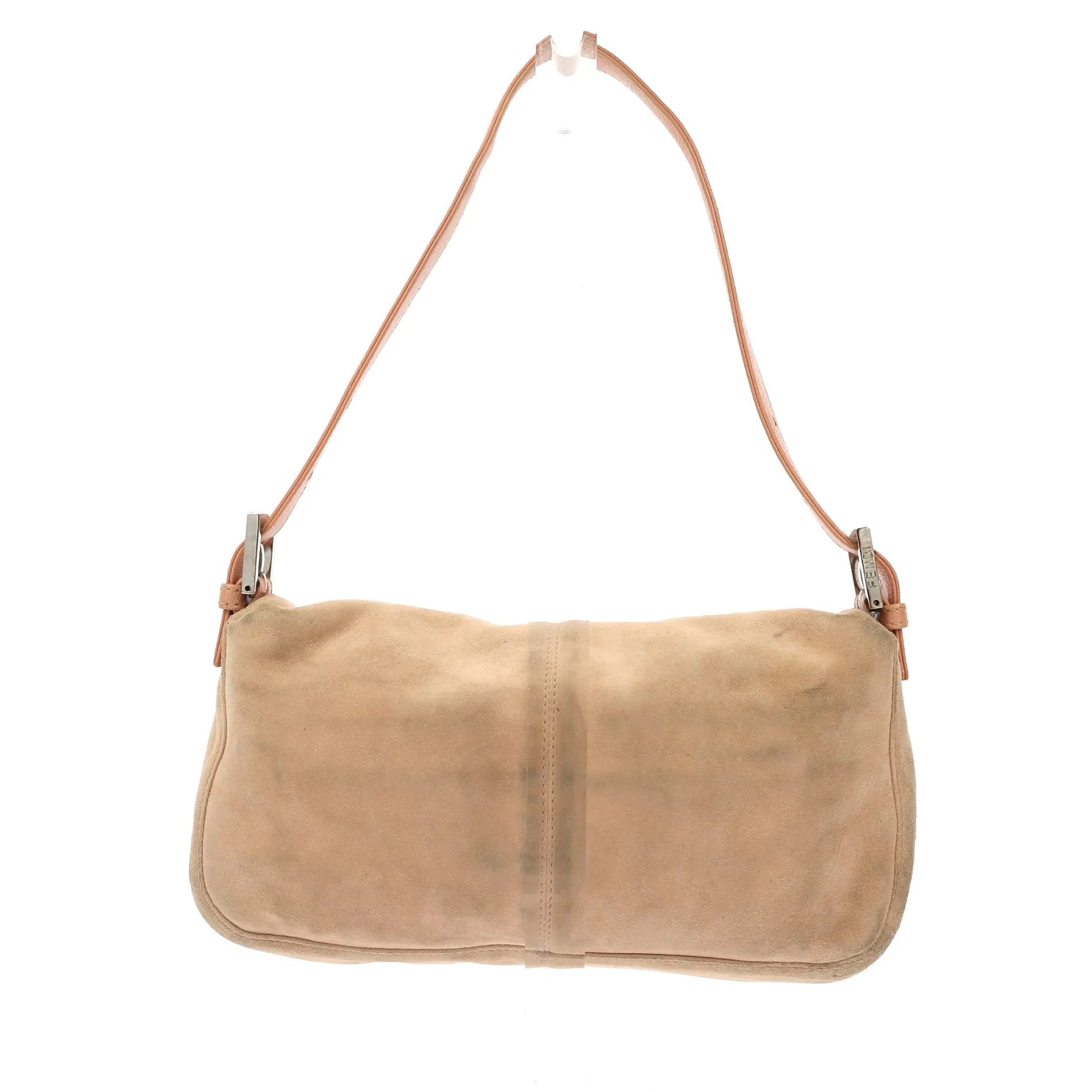 FENDI Baguette Shoulder Bag in Pink Suede