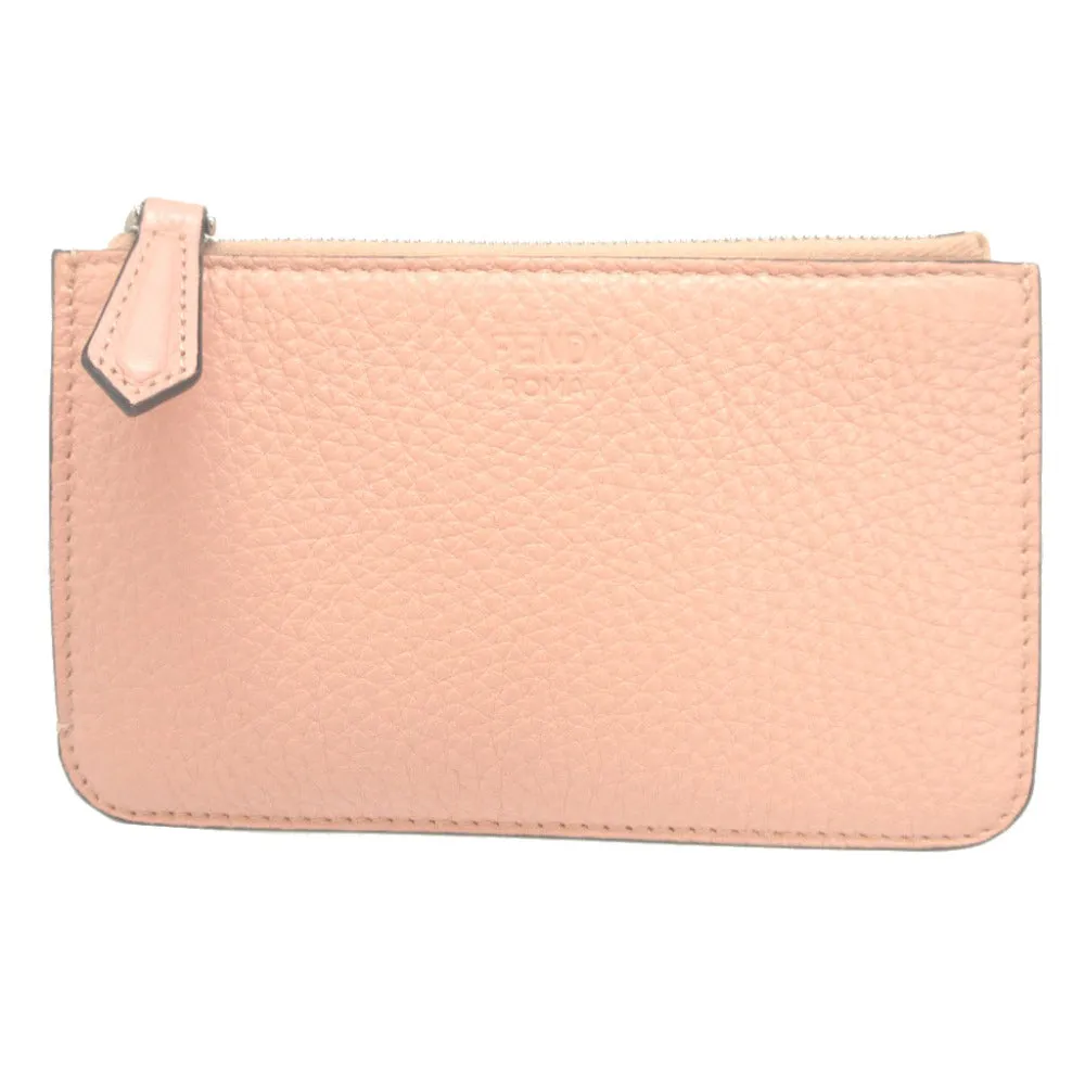 FENDI Card Case 8AP161 leather pink