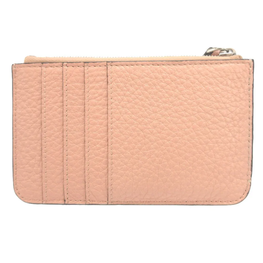FENDI Card Case 8AP161 leather pink