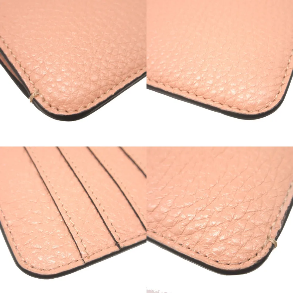 FENDI Card Case 8AP161 leather pink