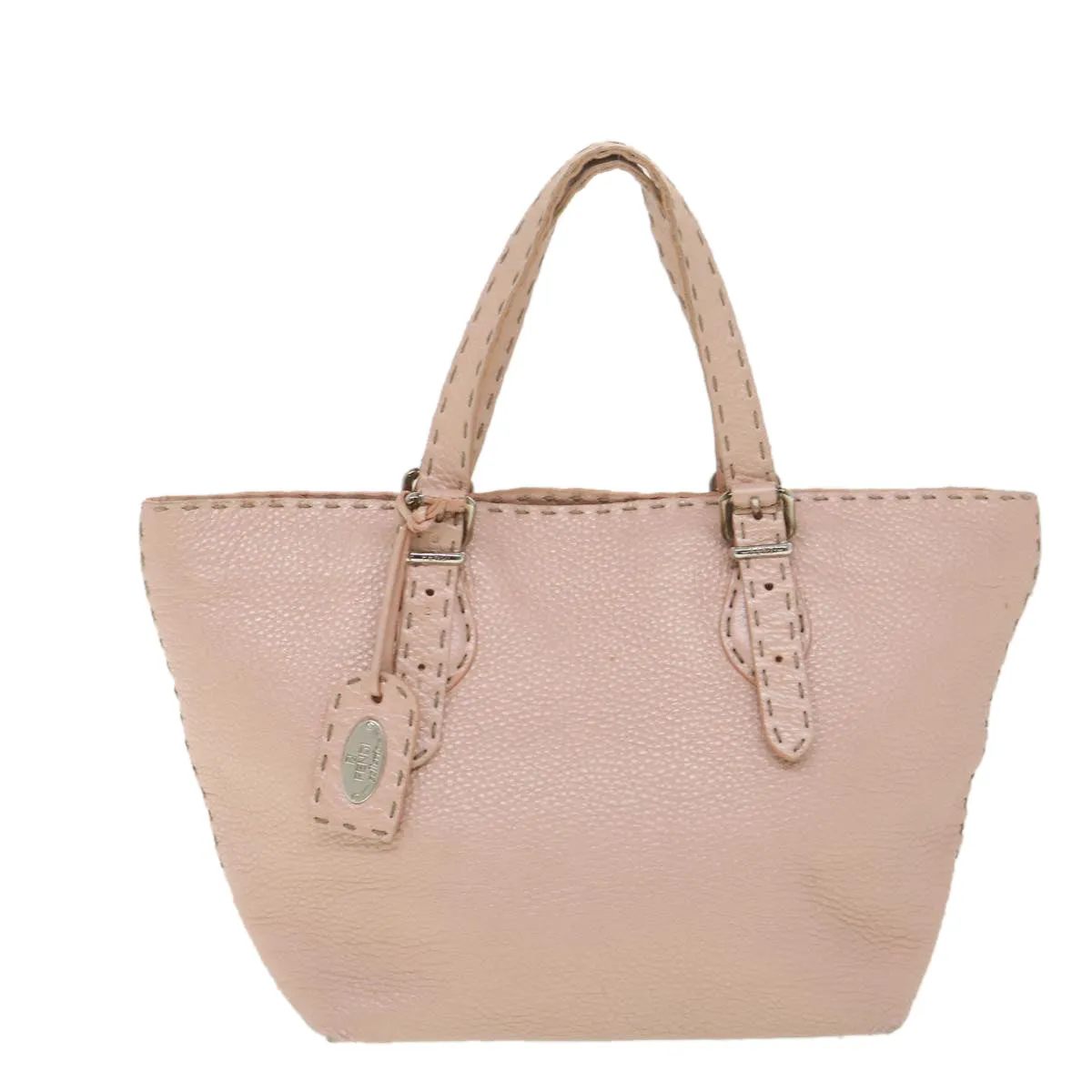 FENDI Celeria Tote Bag Leather Pink Auth bs4616