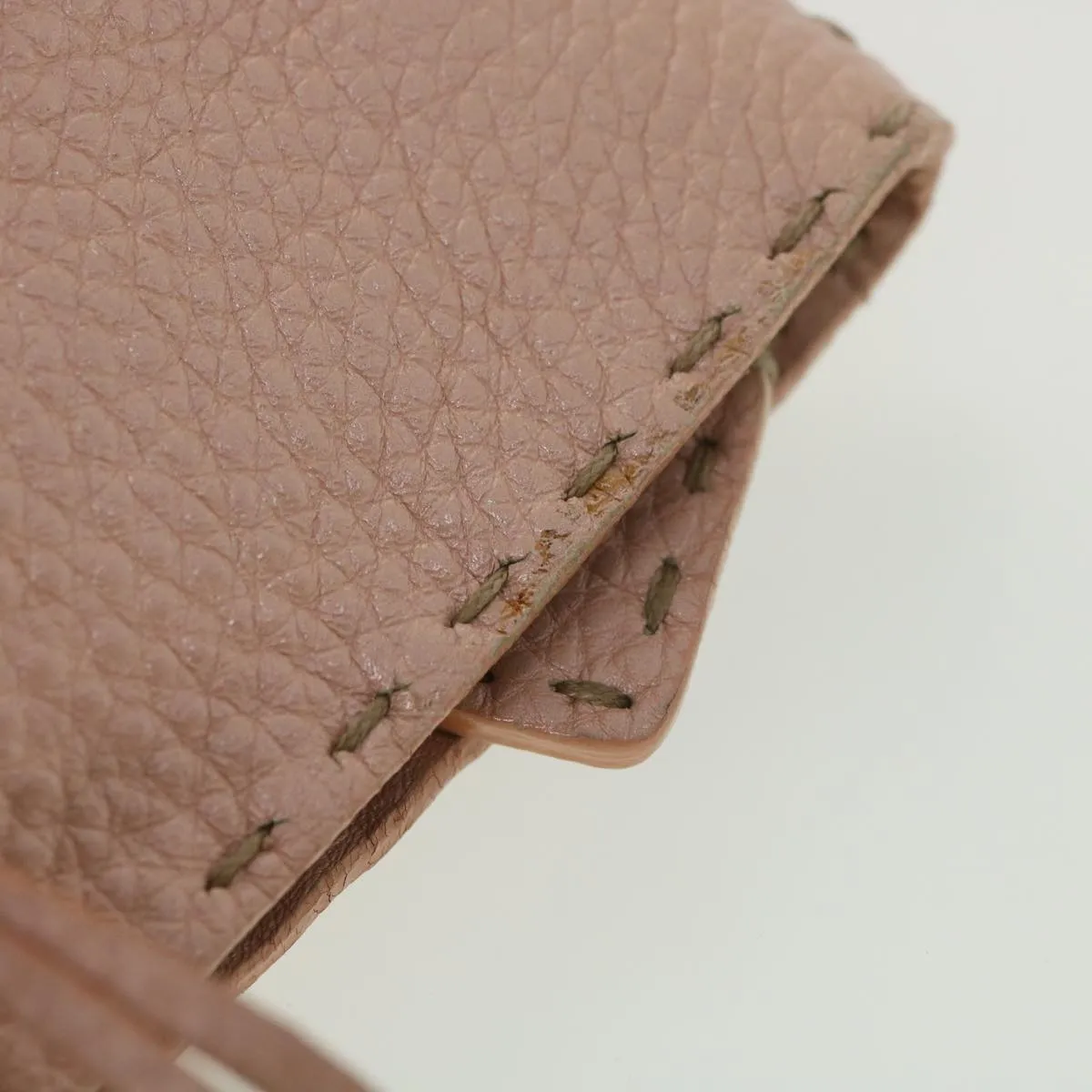 FENDI Celeria Tote Bag Leather Pink Auth bs4616
