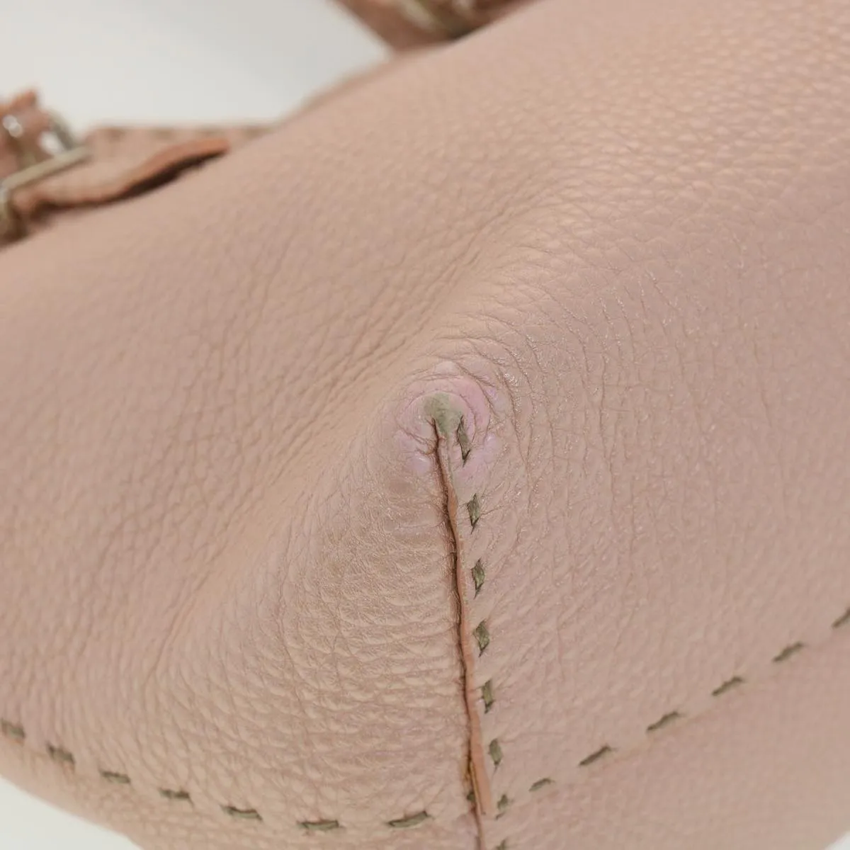 FENDI Celeria Tote Bag Leather Pink Auth bs4616