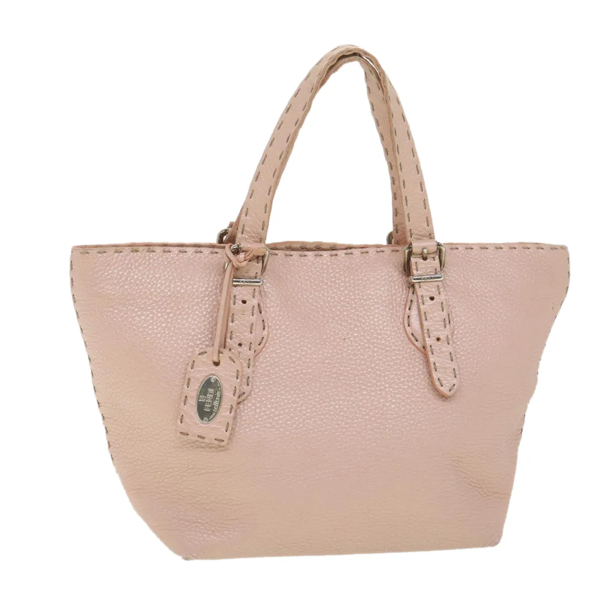 FENDI Celeria Tote Bag Leather Pink Auth bs4616