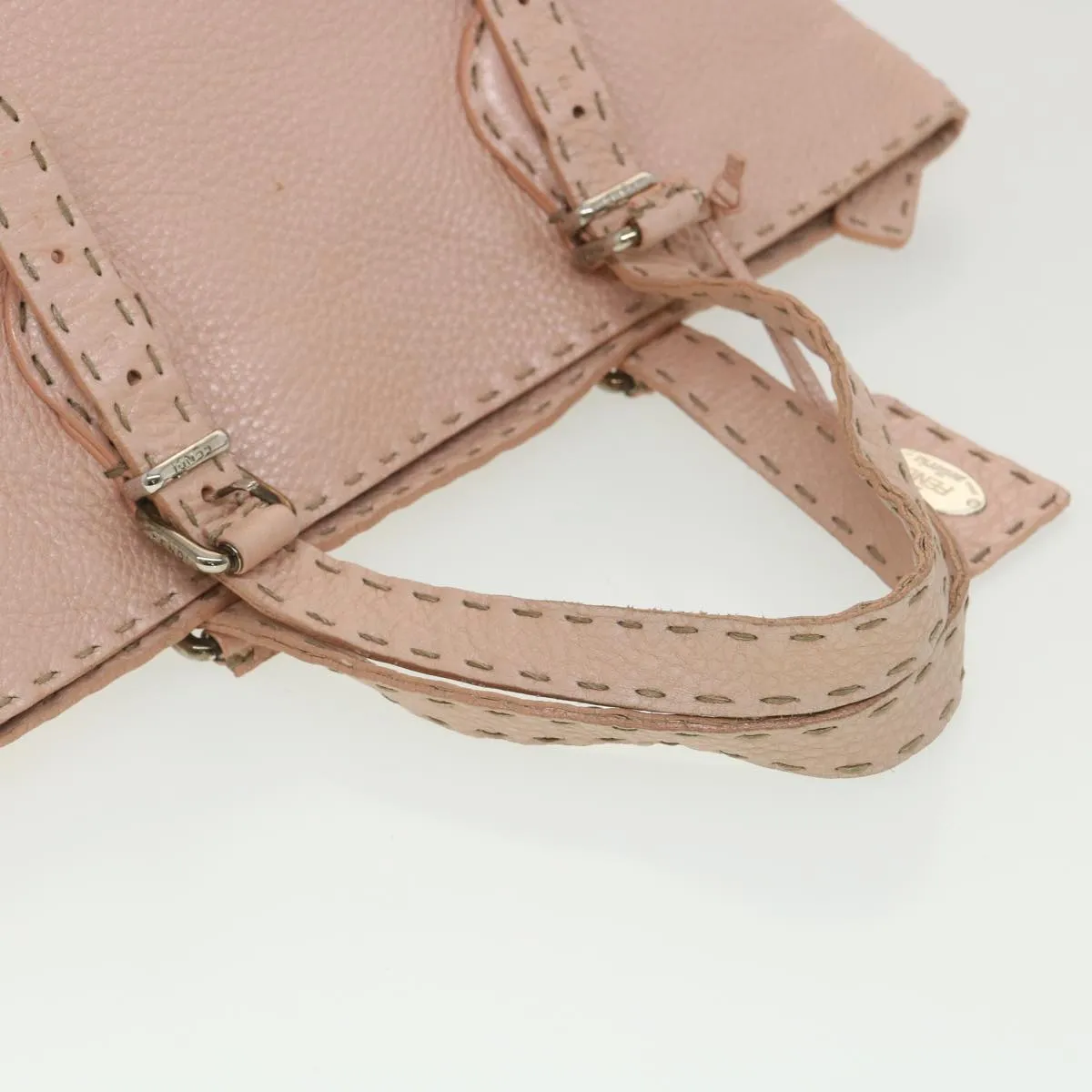 FENDI Celeria Tote Bag Leather Pink Auth bs4616