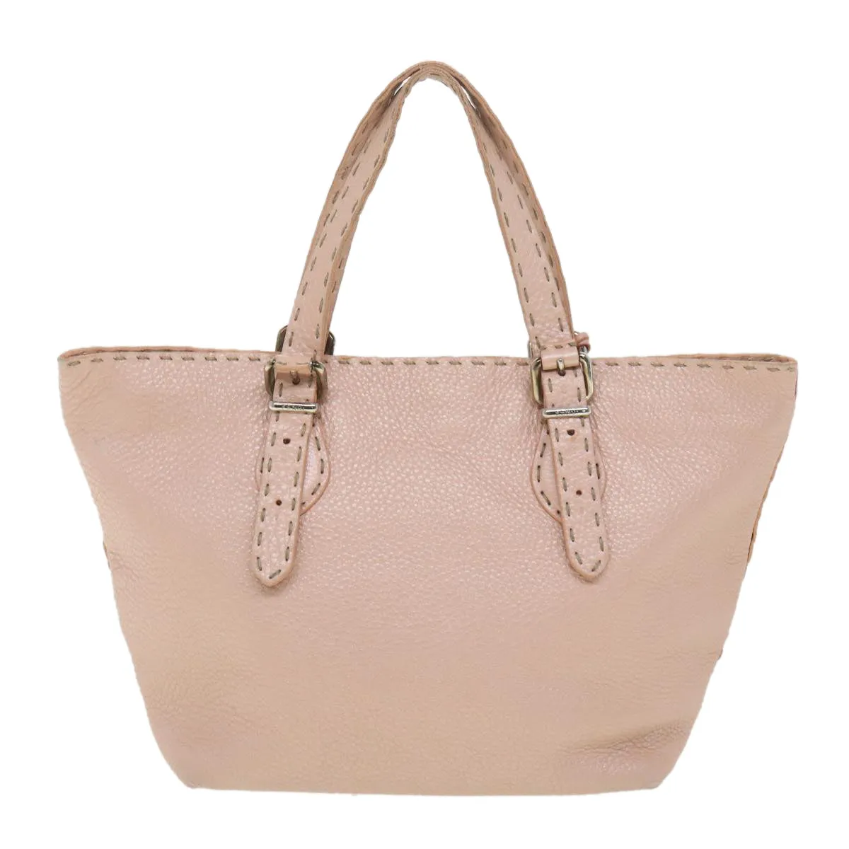 FENDI Celeria Tote Bag Leather Pink Auth bs4616