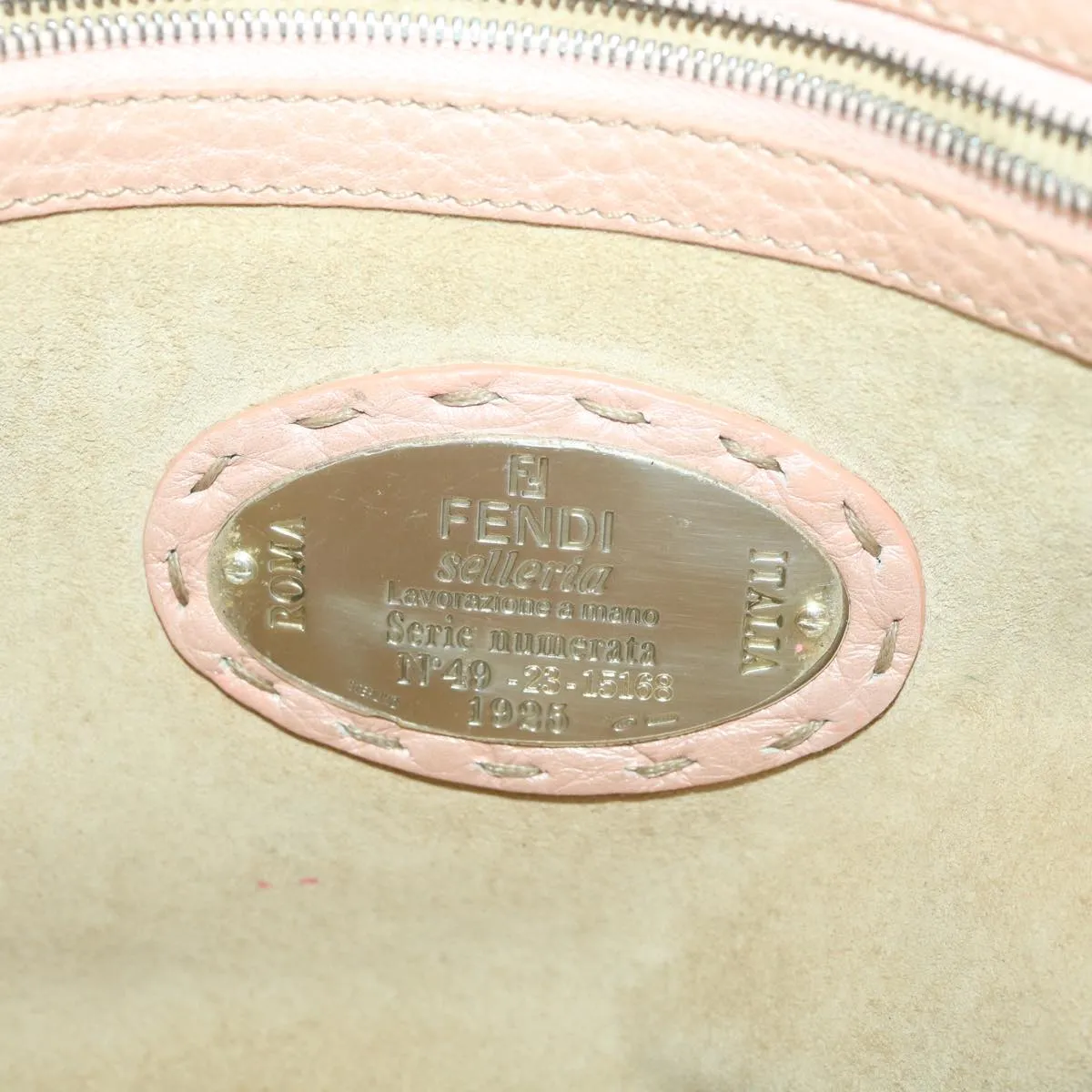 FENDI Celeria Tote Bag Leather Pink Auth bs4616