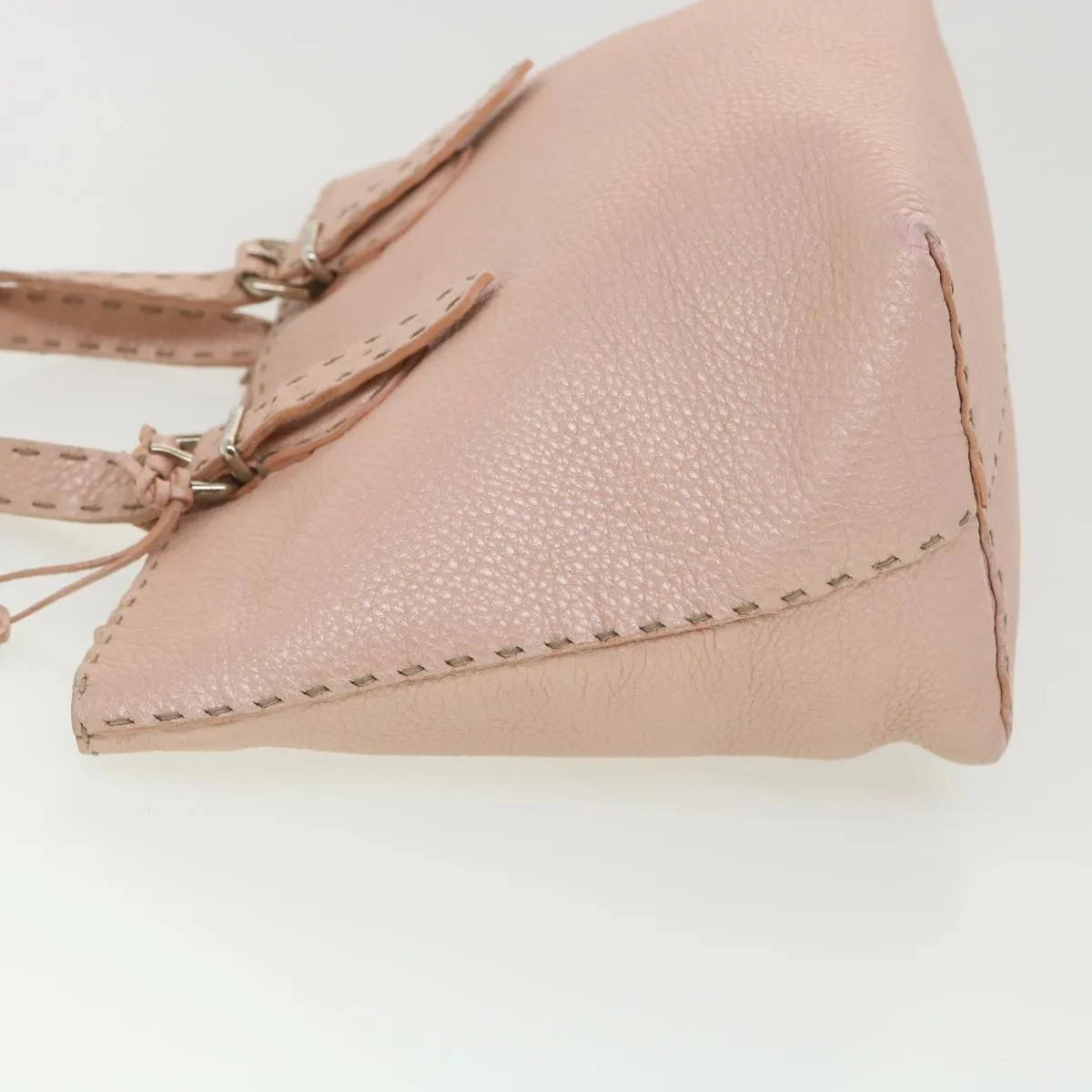 FENDI Celeria Tote Bag Leather Pink Auth bs4616