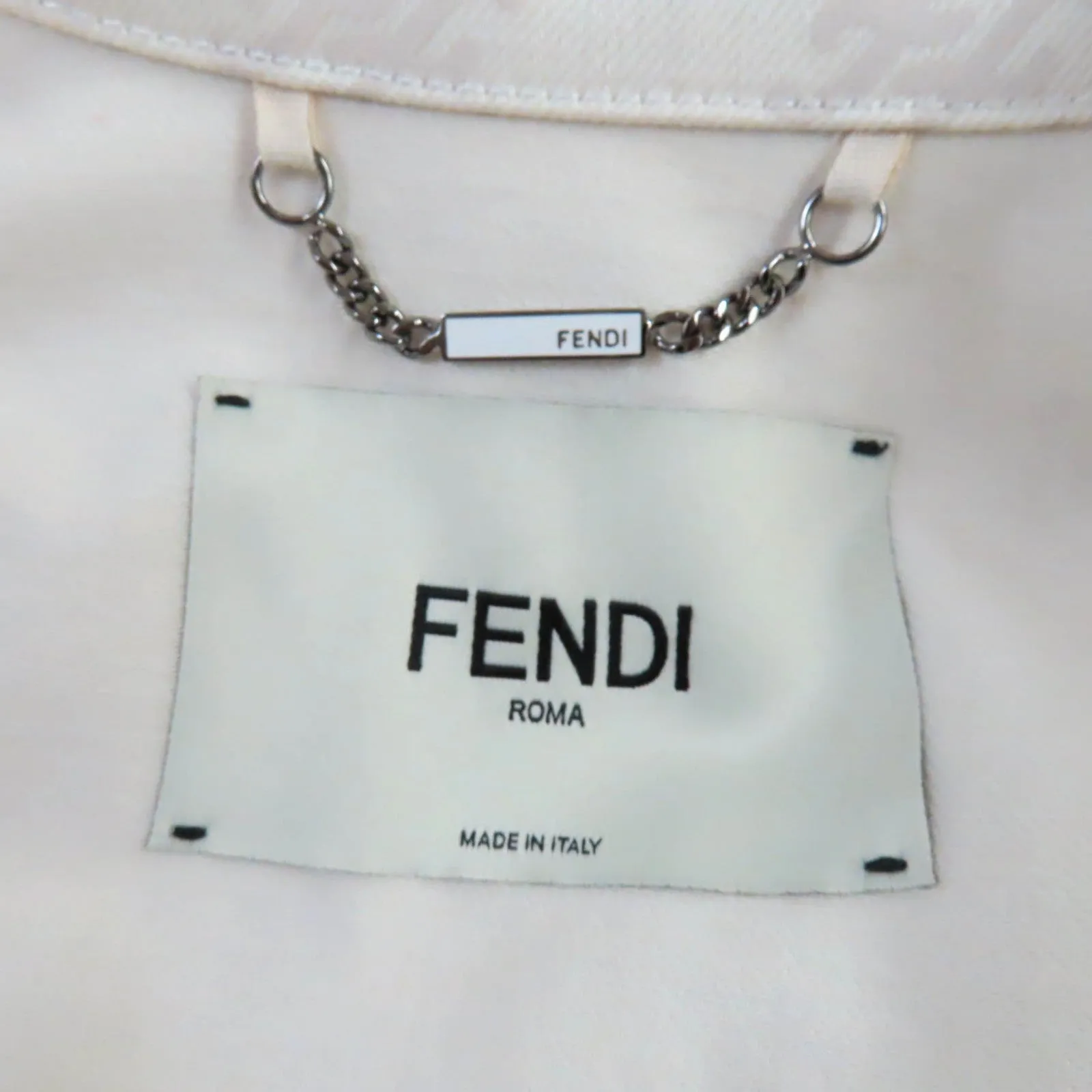 FENDI Denim Jacket FLF655 cotton Ivory beige 36