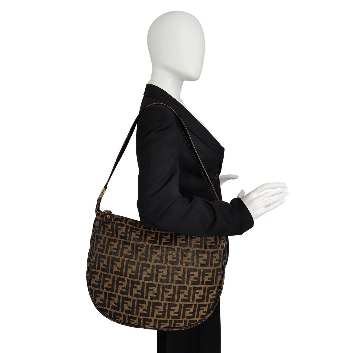 Fendi Fendi vintage Hobo shoulder bag in monogram canvas - '10s