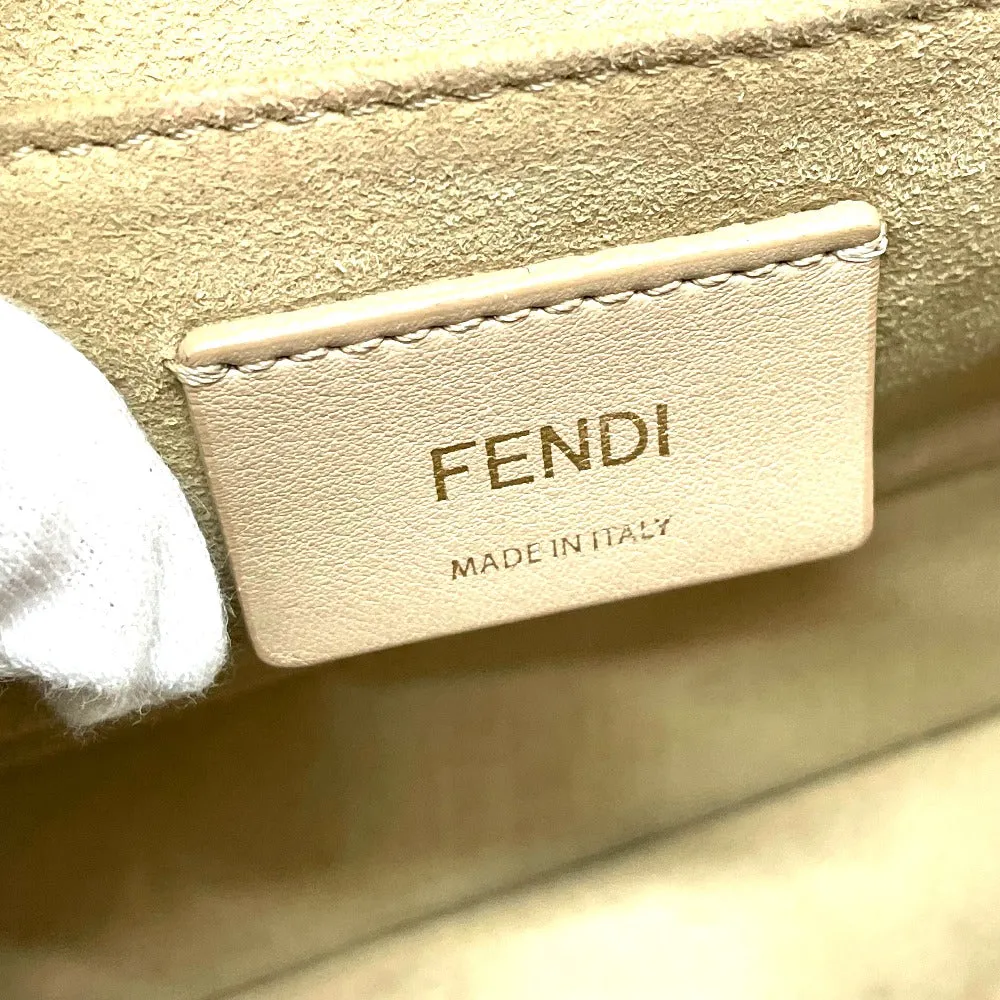 FENDI Handbag 8BT283 leather Brown x black FF Zucca Canai Women Used