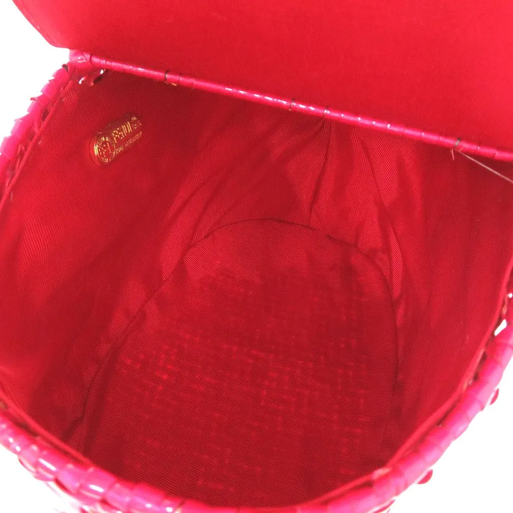FENDI Handbag straw pink vanity bag