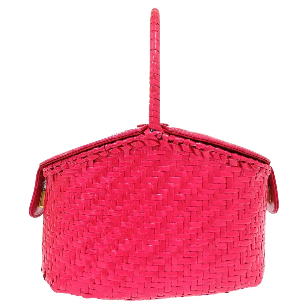 FENDI Handbag straw pink vanity bag