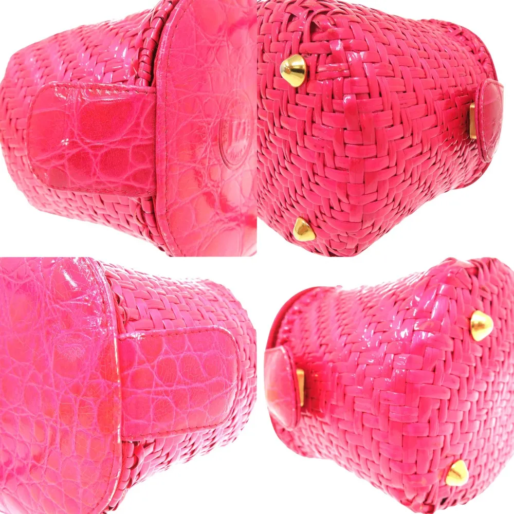 FENDI Handbag straw pink vanity bag