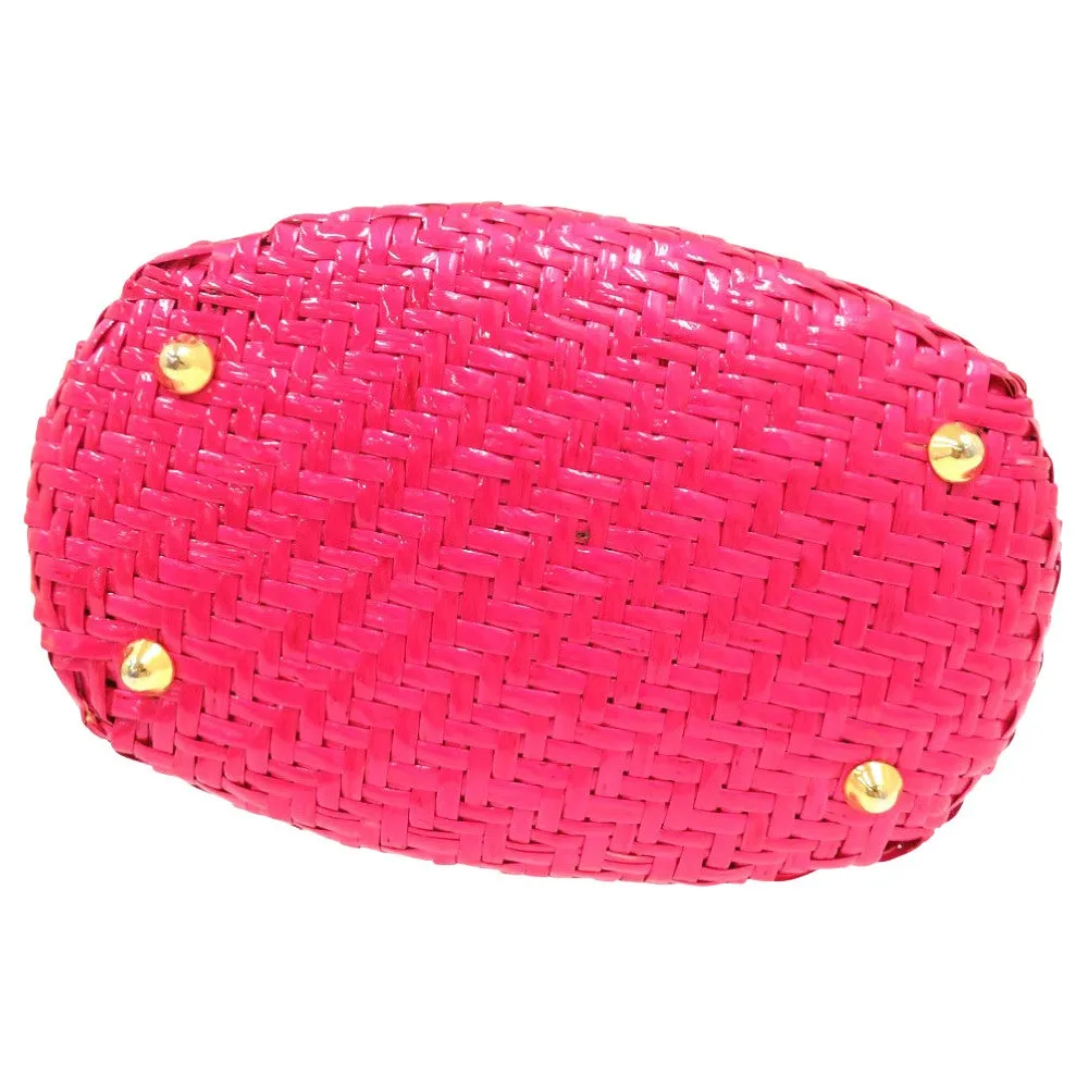 FENDI Handbag straw pink vanity bag