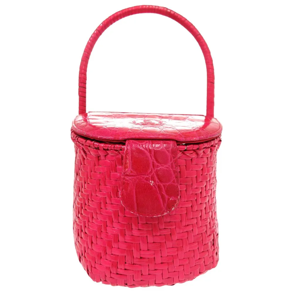 FENDI Handbag straw pink vanity bag