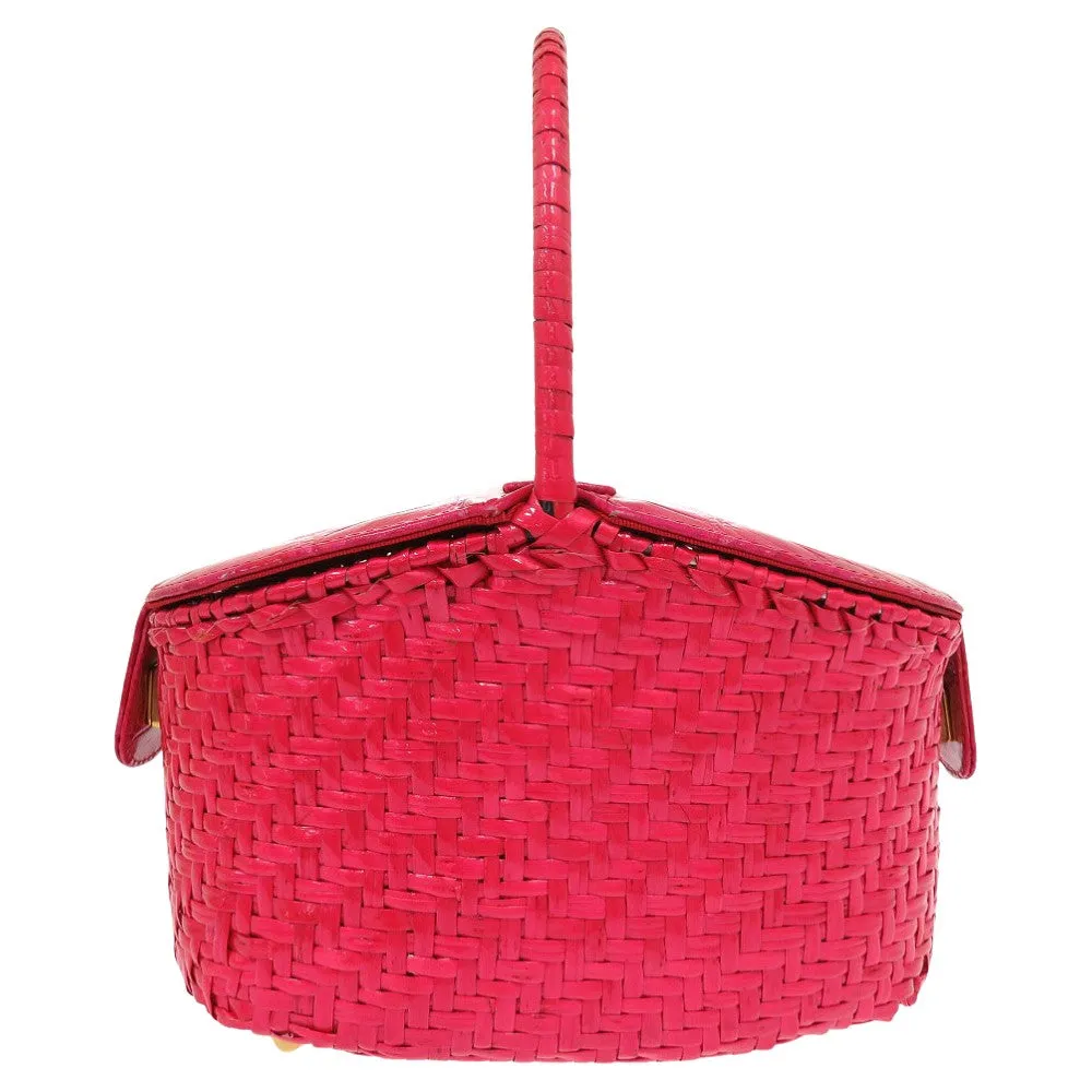 FENDI Handbag straw pink vanity bag