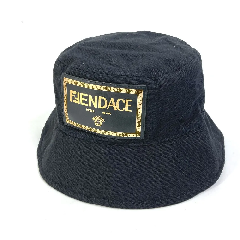 FENDI hat FXQ801 cotton black versace versace collaboration Fendace logo Women S Used