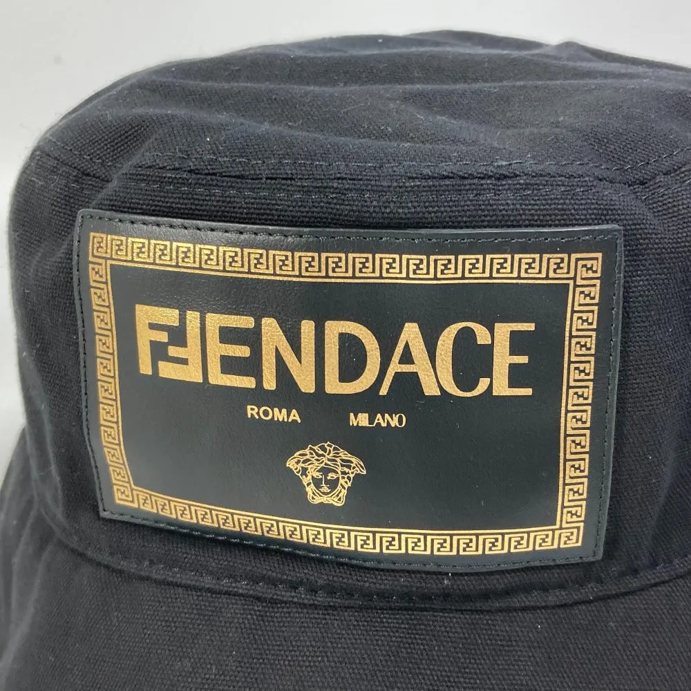 FENDI hat FXQ801 cotton black versace versace collaboration Fendace logo Women S Used