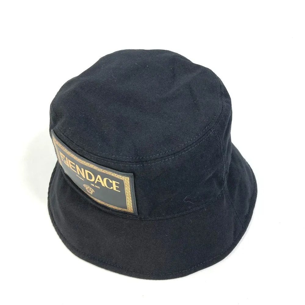 FENDI hat FXQ801 cotton black versace versace collaboration Fendace logo Women S Used