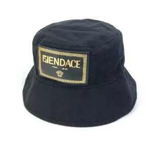 FENDI hat FXQ801 cotton black versace versace collaboration Fendace logo Women S Used