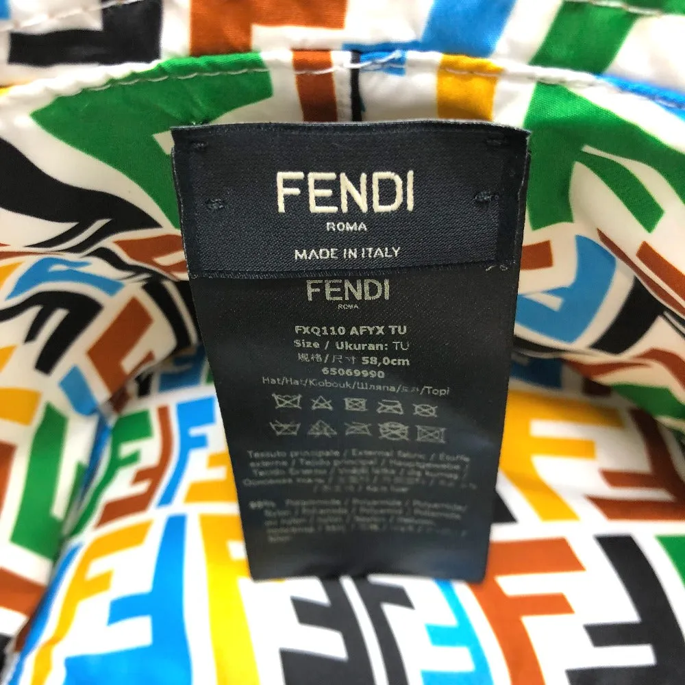 FENDI hat Nylon Beige / multicolor Zucca reversible mens Used