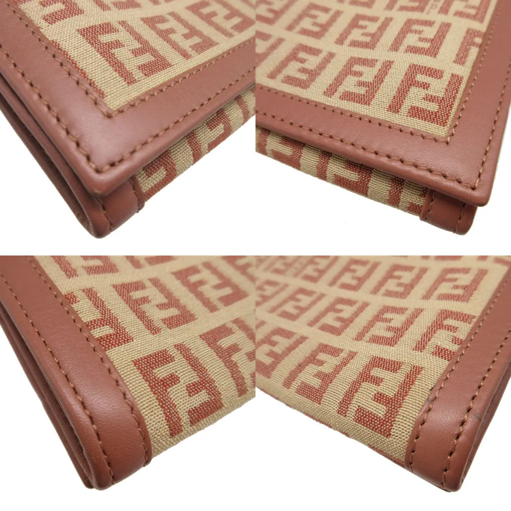 FENDI Long Wallet Purse 8M0000 Canvas, Leather beige Zucchino