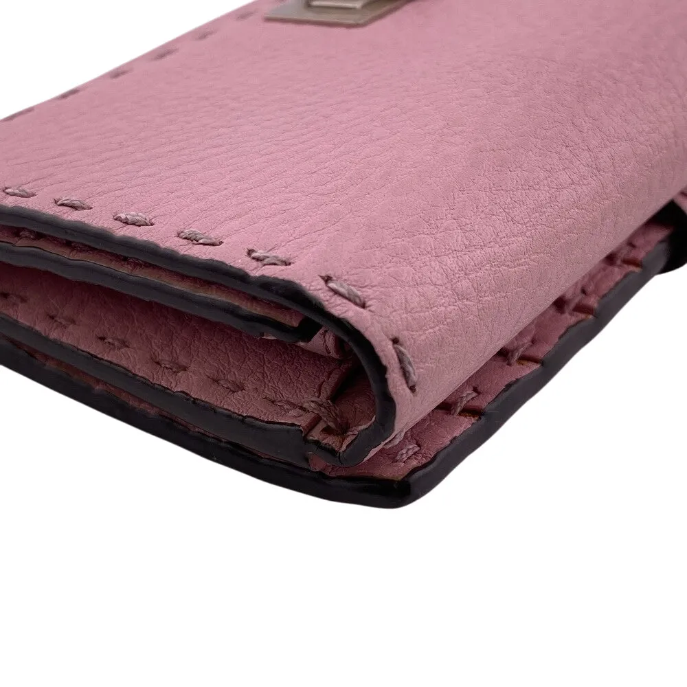 FENDI Long Wallet Purse 8M0308 leather pink Celeria Peekaboo