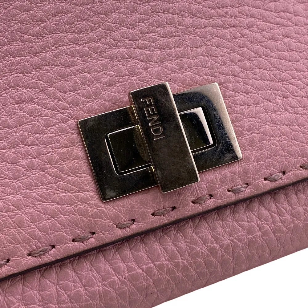 FENDI Long Wallet Purse 8M0308 leather pink Celeria Peekaboo