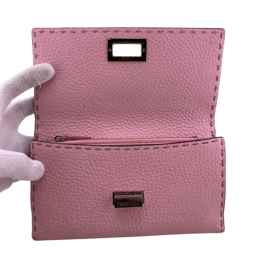 FENDI Long Wallet Purse 8M0308 leather pink Celeria Peekaboo