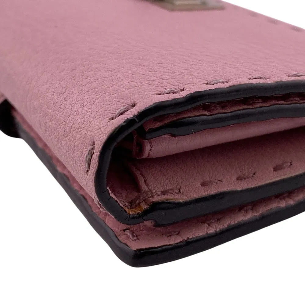 FENDI Long Wallet Purse 8M0308 leather pink Celeria Peekaboo