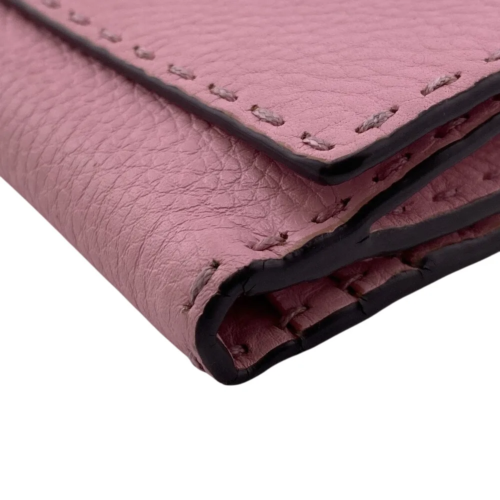 FENDI Long Wallet Purse 8M0308 leather pink Celeria Peekaboo