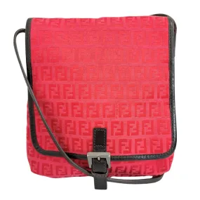 FENDI Shoulder Bag 8BT052 Canvas, leather Red Zucca Women Used