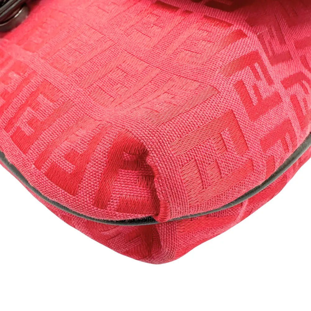 FENDI Shoulder Bag 8BT052 Canvas, leather Red Zucca Women Used