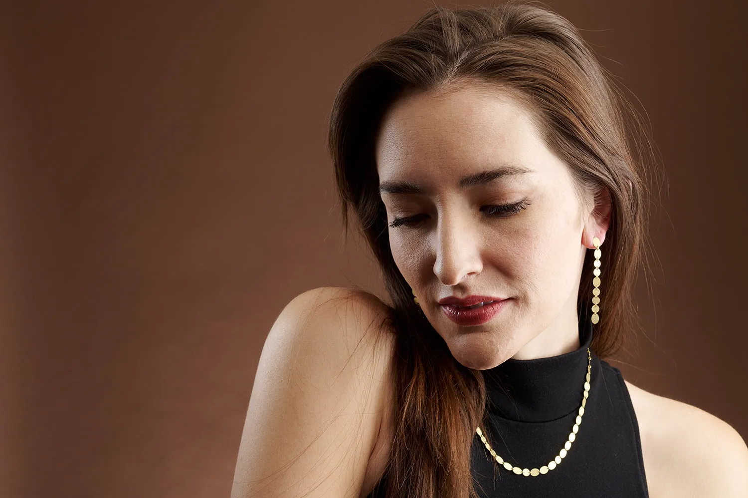 Single Strand Gold Party Earrings