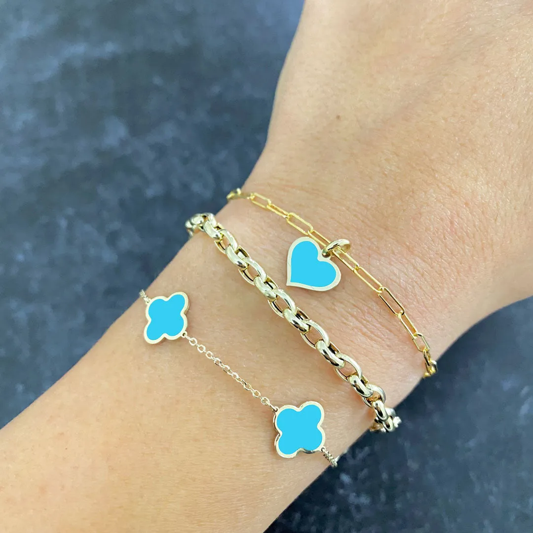 Small Turquoise Clover Bracelet