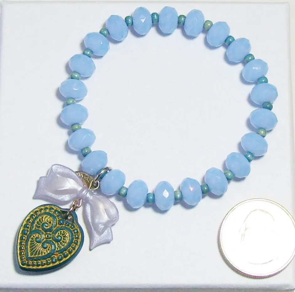 Tarina Tarantino Sugar Cookie "Macaron" Heart Charm Bracelet (Blue & Teal)