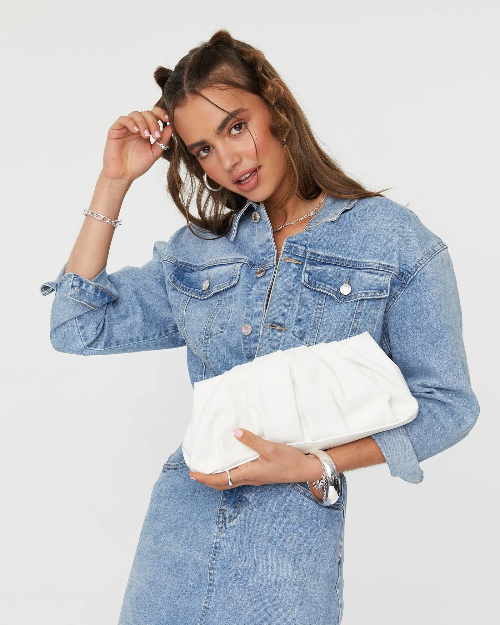 White Lucy Pouch Clutch Bag