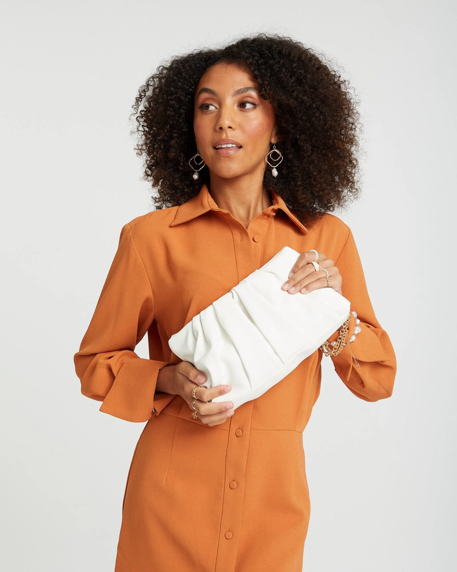 White Lucy Pouch Clutch Bag